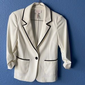 Laundry suit jacket blazer. Off white black trim 2